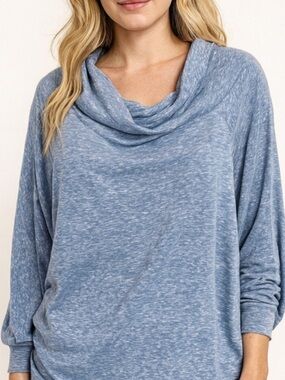 Free People We the Free Blue Green Cowl Neck Women’s Dolman Sweater Medium